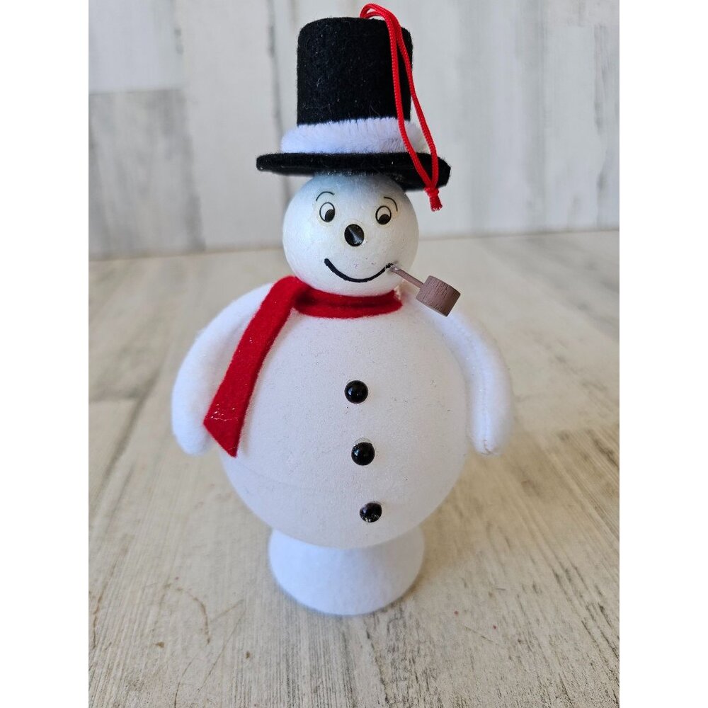 Velvet snowman‎ vintage Frosty ornament unique